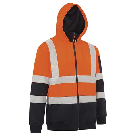 Hi Vis 2 Tone Full Zip Tech Fleece Taped Hoodie Workit Workwear