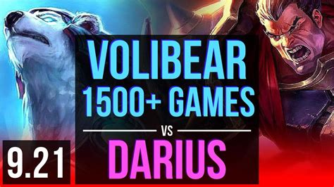 VOLIBEAR Vs DARIUS TOP 2 2M Mastery Points 1500 Games 2 Early