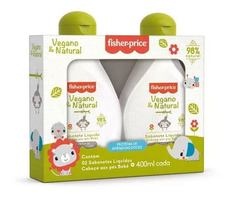 Kit 2 Sabonetes Líquido Vegano E Natural Fisher Price 400ml MercadoLivre