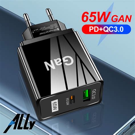 Ally 65W Gan Type C Usb Qc3 0 Pd Hızlı Şarj Adaptörü Şarj Başlık