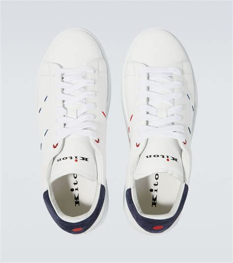 Kiton Topstitched Leather Sneakers Kiton