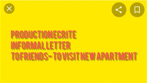 DELF A1 PRODUCTION E CRITE Informal Letter About A New Apartment