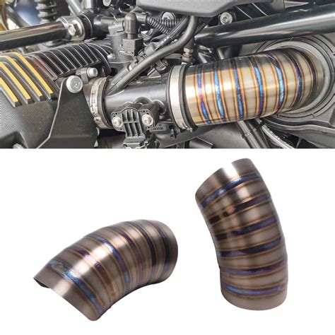 2pcs Motorcycle Air Intake Decorative Cover Modified Real Titanium