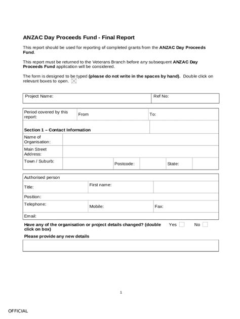 Anzac Day Proceeds Fund Final Report Doc Template Pdffiller