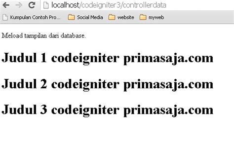 CodeIgniter 3 Menampilkan Isi Database Dan Looping