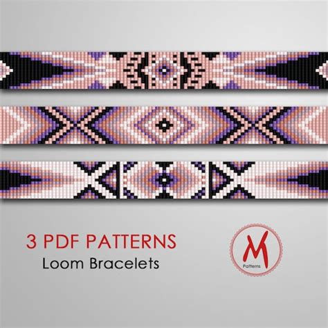 Native Set Loom Bead Patterns For Bracelets Set Of 10 Etsy