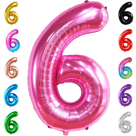 Snapklik Giant Hot Pink Number 6 Balloon 40 Inch 6th Birthday