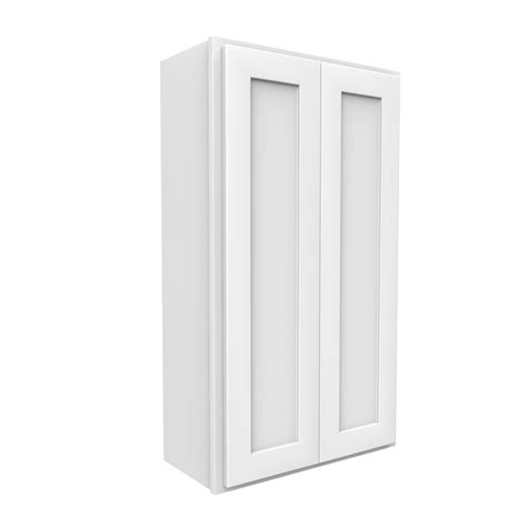 42 Inch High Double Door Wall Cabinet Luxor White Shaker Ready To