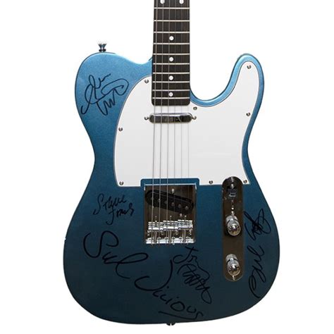 Sex Pistols Band Signed Fender Squier Blue Metallic Telecaster Styled Electric Guitar Artist