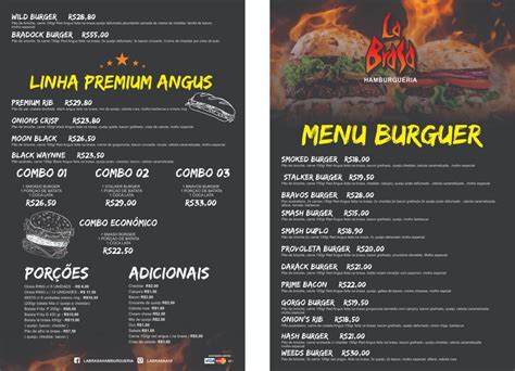 Menu Em La Brasa Hamburgueria Restaurante Volta Redonda Rua Tenente