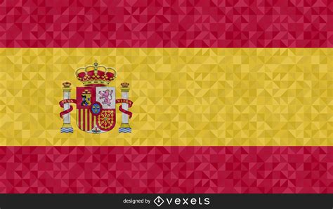 Flag Of Spain Polygonal Design Vector Download