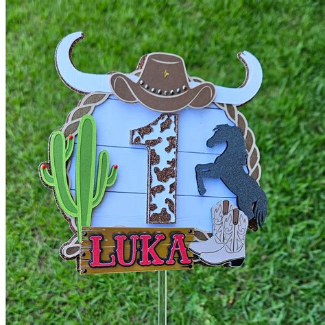 Cowboy Cake Topper Cowboy Cake Topper Cowboy Party Cowboy Etsy