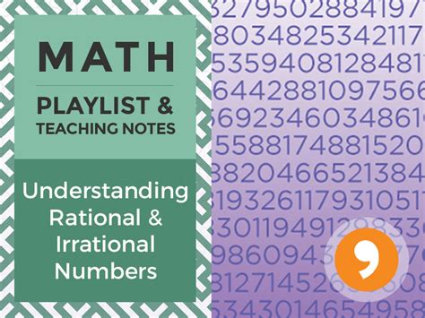 Understanding Rational And Irrational Numbers Playlist And Teaching Notes Teaching Resources