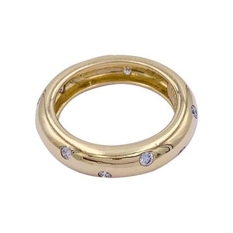 Bague Chaumet Jonc Or Jaune Et Diamants