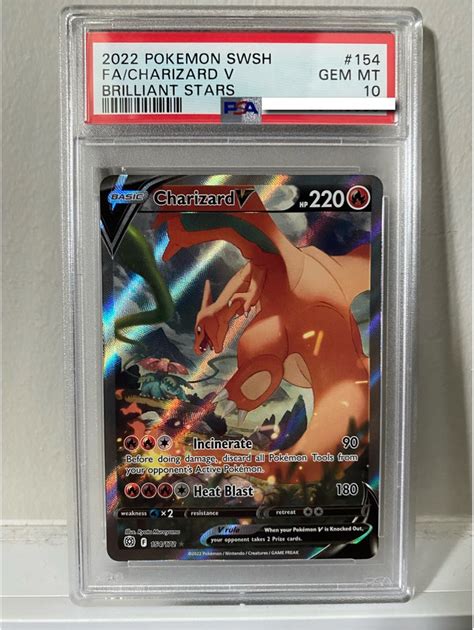 PSA 10 Charizard V Alt Art Brillant Stars 154 172 Pokemon Card TCG