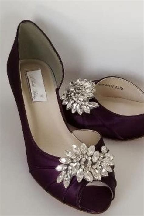 Purple Bridal Shoes With Crystals Galore Purple Wedding Shoes For Brides These Comfortable