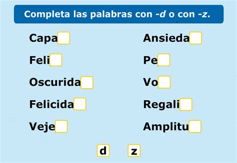 Maestro San Blas: Palabras con -z o -d final