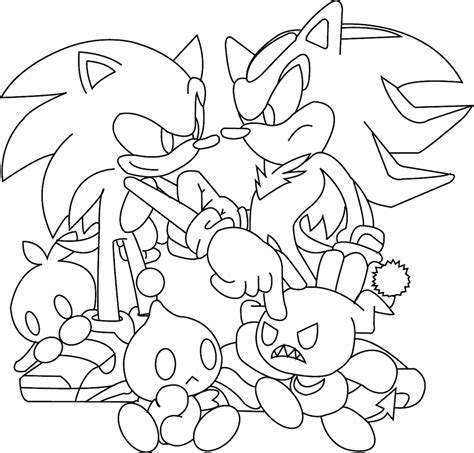 An Image Of Sonic And Friends Coloring Pages