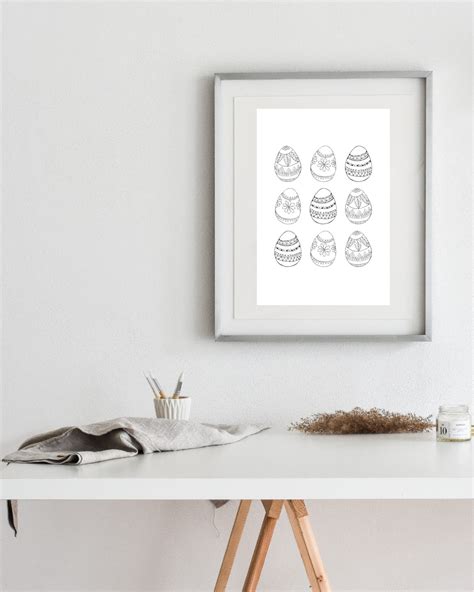 Boho Easter Eggs Illustrations - ahmoy wall art