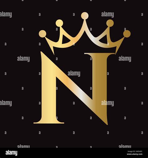 Letter N Crown Logo For Queen Sign Beauty Fashion Star Elegant