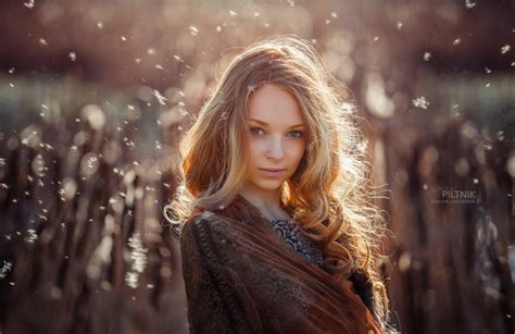 Sunlight Blonde Looking At Viewer Depth Of Field Model Women Eyes
