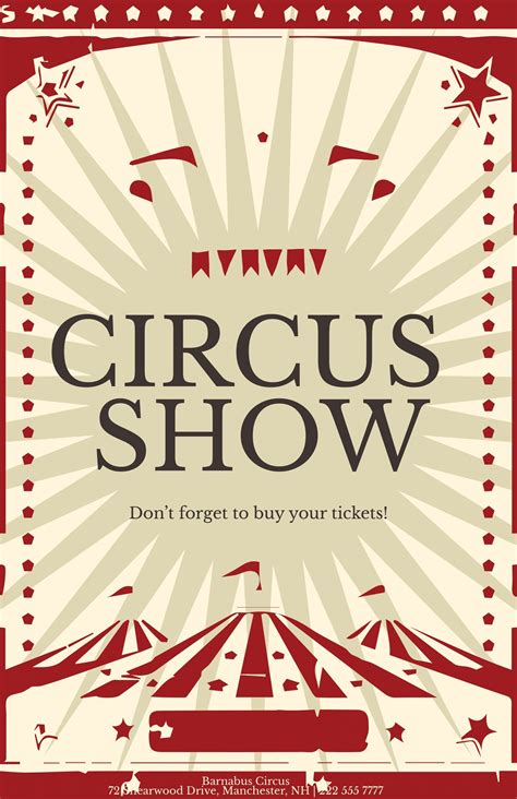 Antique Circus Poster Template In Illustrator Publisher Psd Word