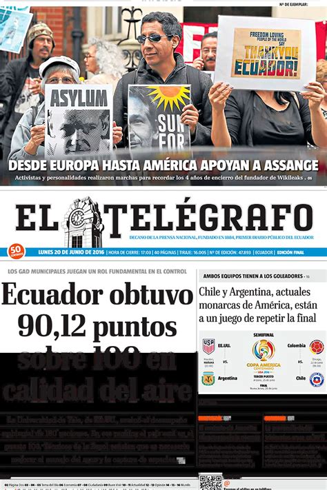 El Telégrafo Ecuador Lunes 20 De Junio De 2016 Infobae