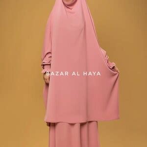 Baby Pink Hoor Two Piece Jilbab With Skirt Afghan Style High Quality