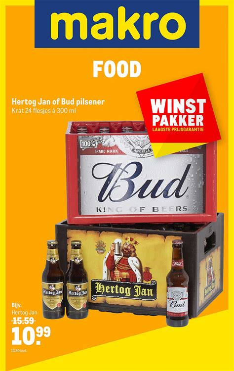 Hertog Jan Of Bud Pilsener Aanbieding Bij Makro Folders Nl