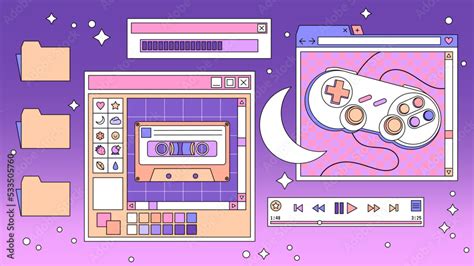 Linear Retro Vaporwave Desktop Wallpaper Abstract Vintage Aesthetic