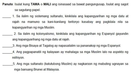 Panutoisulat Ang Tama O Mali Ang Isinasaad Sa Bawat Pangungusapisulat