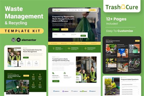 Trashcure Waste Management Recycling Service Elementor Template Kit