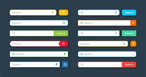 Premium Vector Colorful Search Bar Templates Internet Browser Engine