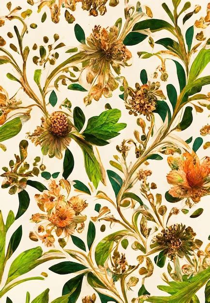 Premium AI Image | Illustration of gold flower pattern background