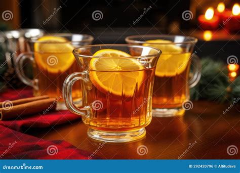 Close Up Of Lemon Slices In A Glass Of Hot Toddy Stock Illustration Illustration Of Drink
