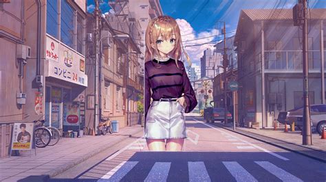 Fondos De Pantalla Anime Chicas Anime Calle Ciudad Mañana Photoshop Arte Digital