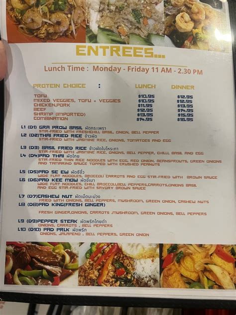 Menu At Zaap Thai Cuisine Authentic Thai Food Restaurant Bossier City