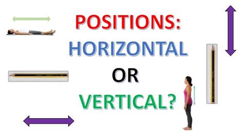 Positions vertical - horizontal