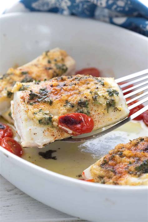 Lemon Garlic Baked Halibut Recipe