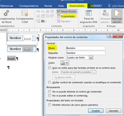 Usar Controles De Contenido Para Repetir Texto En Word