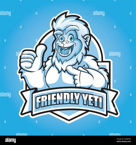 Yeti Mascot Logo Vector Design Smile Yeti Thumb Up Stock Vector Image