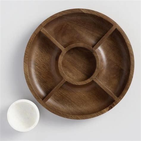 Wood And Marble Chip And Dip Tray V Dip Tray Wood And Marble