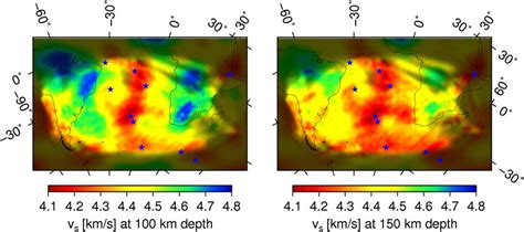 Horizontal Slices Through The Final Tomographic Model At 100 Km Depth