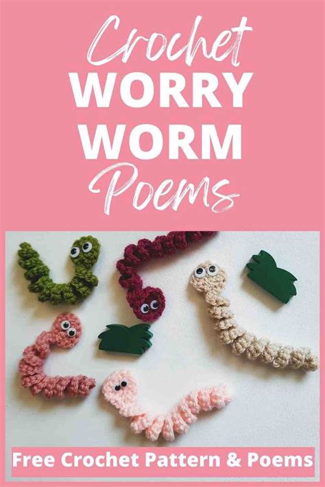 Crochet Worry Worm Poems | Crochet, Crochet patterns, Crochet bookmarks