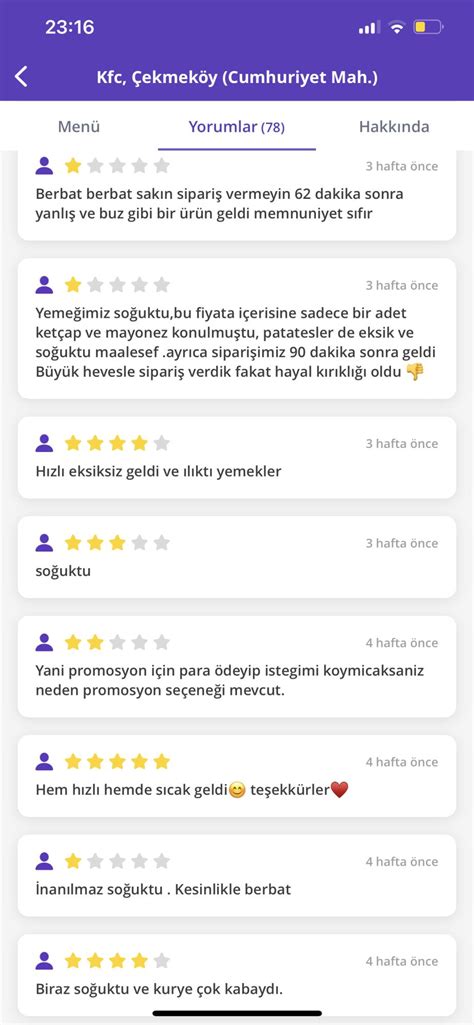 KFC Ürün Eksikliği Ve Servis Kötü Şikayetvar