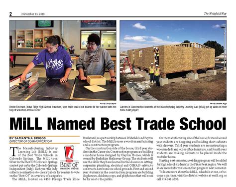 The MILL Voted one of the Best Trade Schools in Colorado Springs