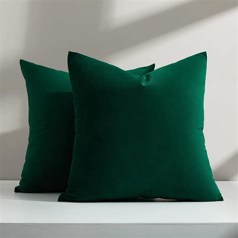 Topfinel Housse Coussin 50x 50 Vert Foncé decoratif Canape Salon Maison