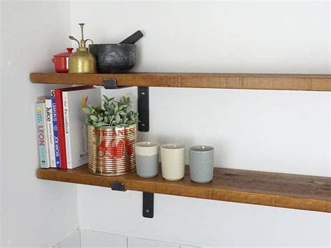 Our Rustic Reclaimed Scaffolding Board Shelves With Industrial Lipped