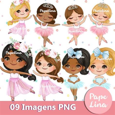 Kit Digital Bailarina Cute Aquarela Elo Produtos Especiais