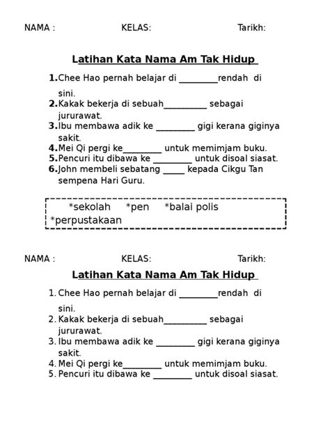 Latihan Kata Nama Khas